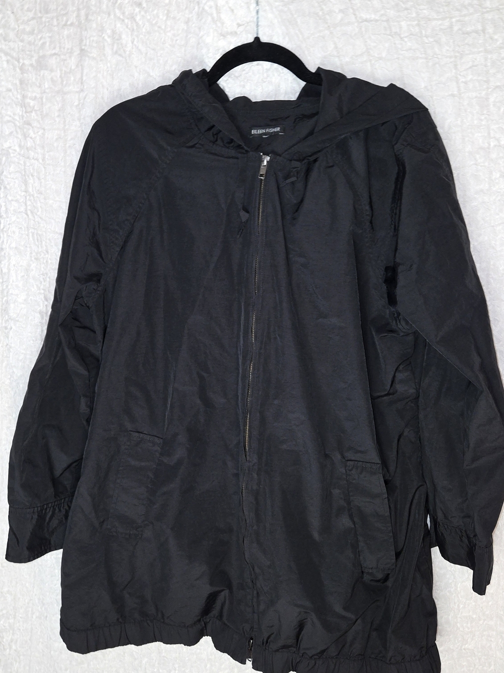 Eileen Fisher Hooded Zip Front Windbreaker
